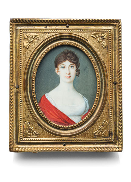 <b>Bildnis einer jungen Dame mit rotem Schal</b>