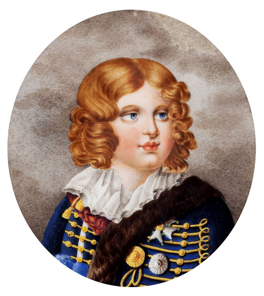 <b>Porzellanbildplatte - Portrait Napoleon II als Kind</b>
