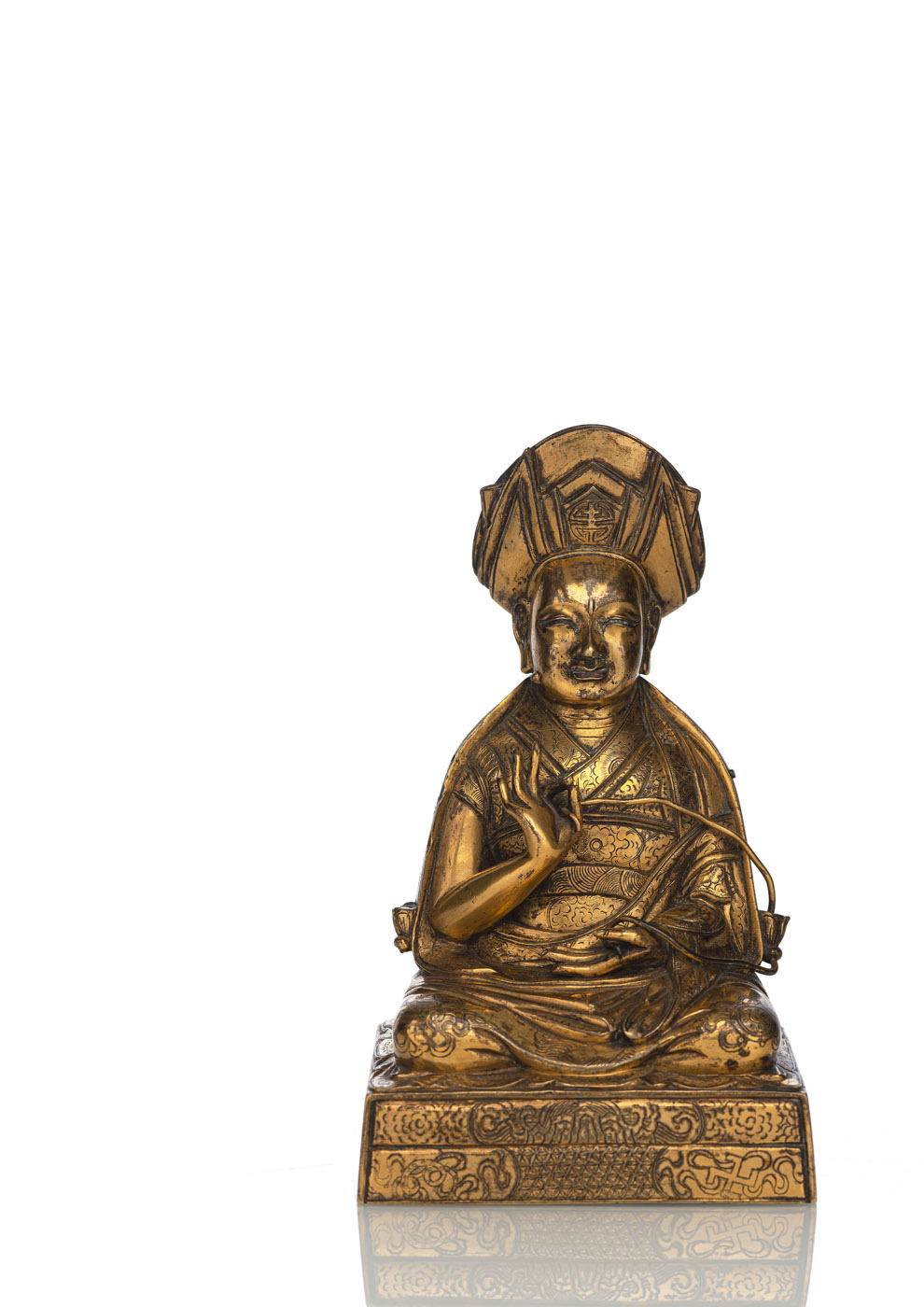 <b>Feine feuervergoldete Bronze des Changkya Rolpai Dorje (1717-1786)</b>