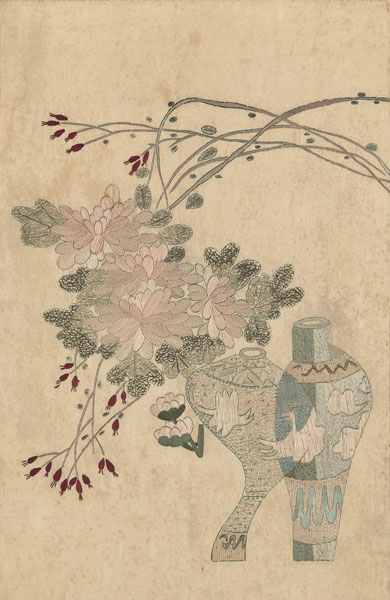 <b>Seidenstickerei mit Floral- und Antiquitätendekor</b>